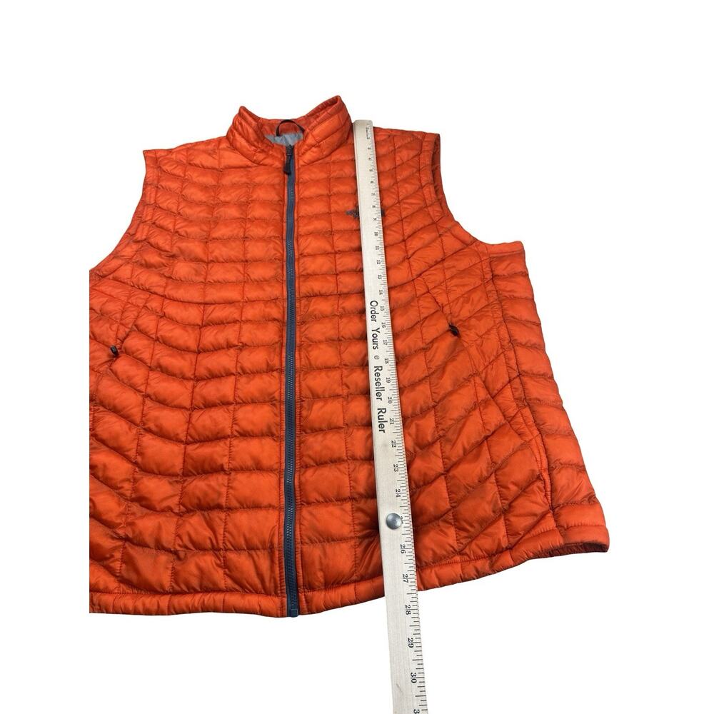 The North Face Puffer Vest Men's Extra Large Orange Thermoball Full Zip - Picture 4 of 13